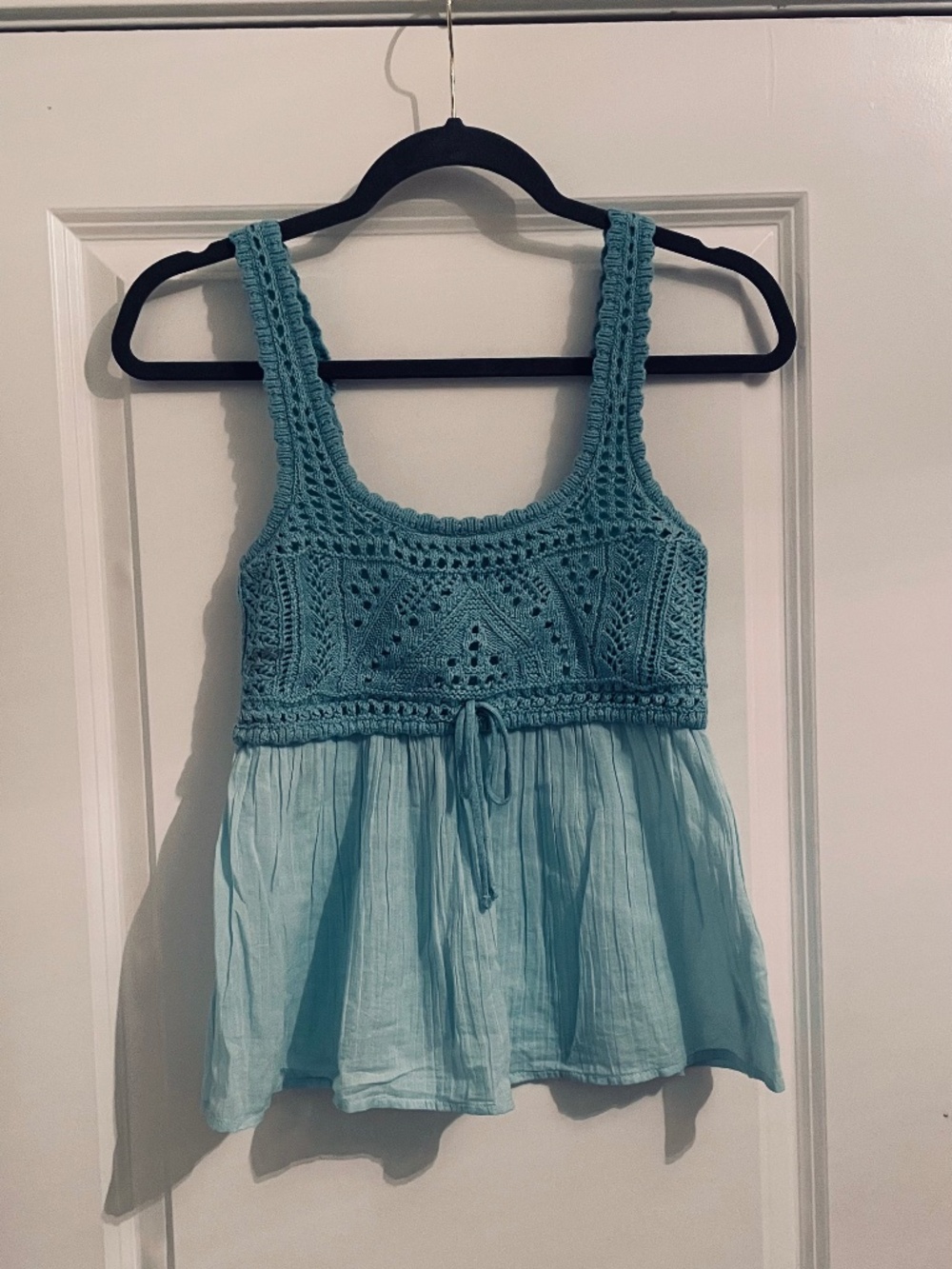 Hollister crochet babydoll tank top size Small